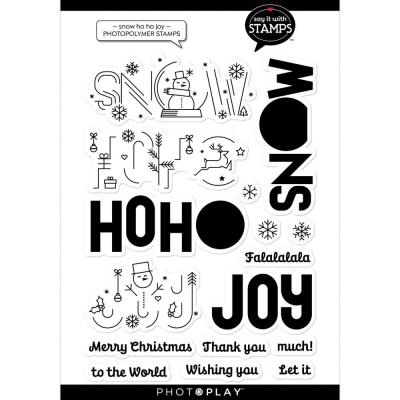 PhotoPlay Say It With Stamps Clear Stamps - Iconic Snow Ho Ho Ho Joy